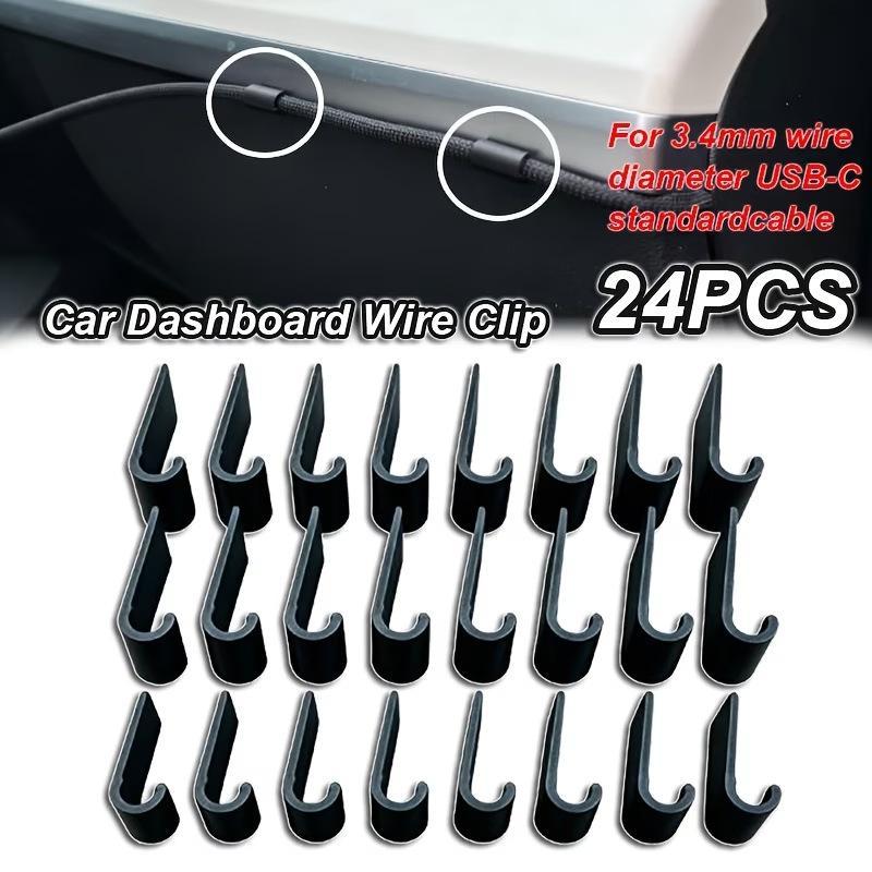 Car Cable Organizer - 24 قطعة من مشابك تنظيم الكابلات