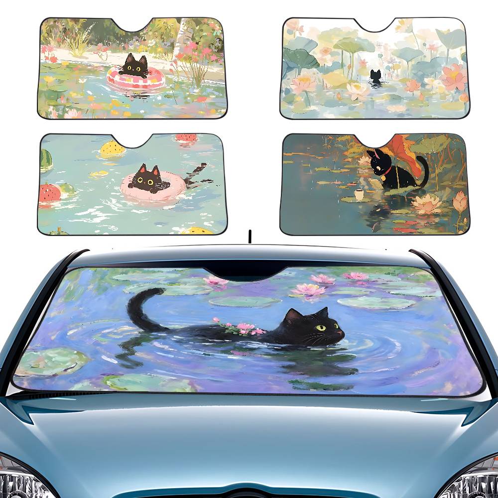 الكرتون القط في لوتس ليف مظلة  - مراجعة Windshield Sun Shade وسعره