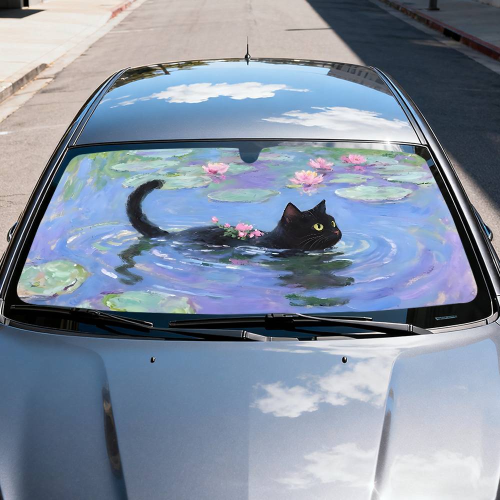 الكرتون القط في لوتس ليف مظلة  - مراجعة Windshield Sun Shade وسعره